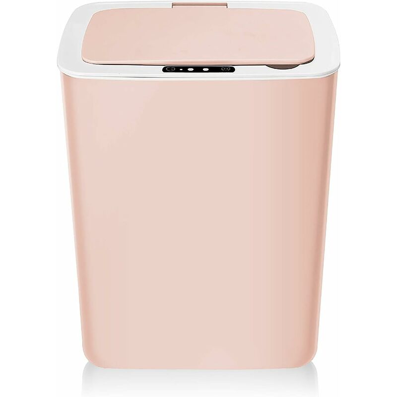 Poubelle,Poubelle Automatique pour Cuisine,Plastique(ABS + PP),14 litres,Rose