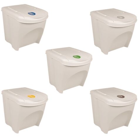 Poubelles à ordures empilables 3 pcs Blanc 75 L Polypropylène CFW896590