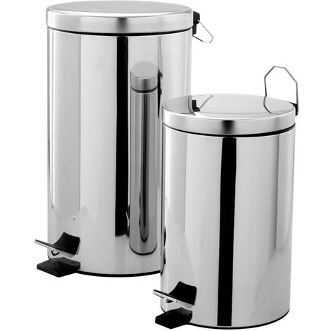 Poubelles à pédale - POUBELLE INOX 5 LITRES - Ø 208 mm - H 325 mm