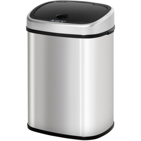 Poubelles de cuisine-58L-automatique capteur infrarouge-hygiénique-acier inoxydable argent-40,9x28,9x68(cm)