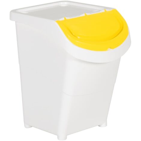Poubelles empilables avec couvercles 3 pcs blanc PP 120 L CFW966962