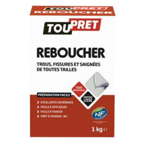Poudre à reboucher - TOUPRET - LSREB01 - 1Kg - Blanc - Intérieur - A+