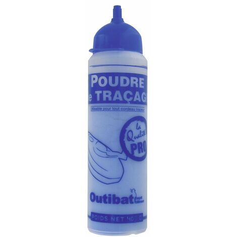Poudre à tracer bleue 400g – Pour marquage précis sur surfaces – Sachet vrac gencodé – Équipement de protection requis – Outibat