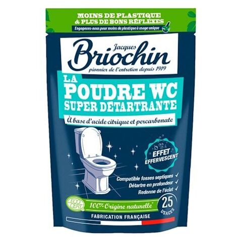 Poudre WC détartrante 500 g – Nettoyage en profondeur avec acide citrique et bicarbonate – Sachet refermable pour usage facile – Maison Briochin