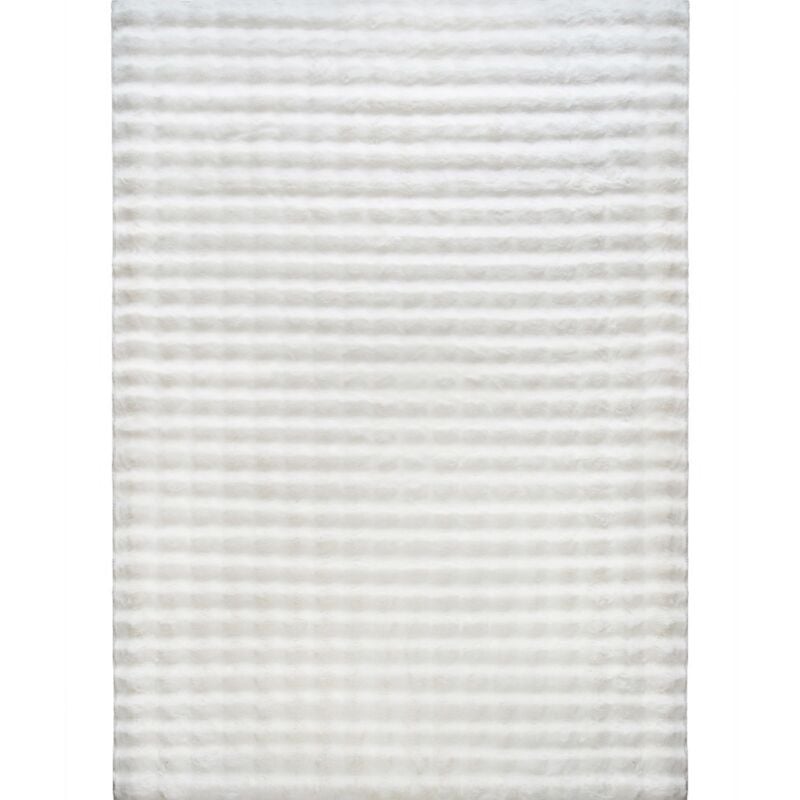 Thedecofactory - bubble - Tapis doux effet poudreuse à relief blanc 190x290