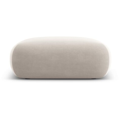 Pouf 2 places en velours beige clair