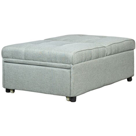 pouf 3 in 1 grigio trasformabile in poltrona e sofa, 190x80x42 cm
