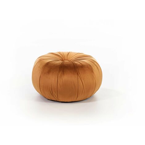 Pouf 36x36xH30 cm in Velluto Kaia Arancione