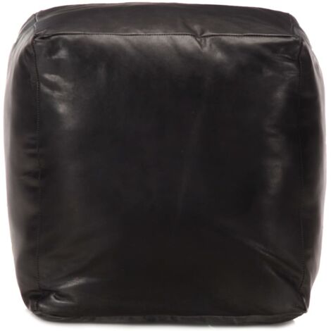 Pouf 40 x 40 x 40 cm Noir Cuir véritable de chèvre CFW168019