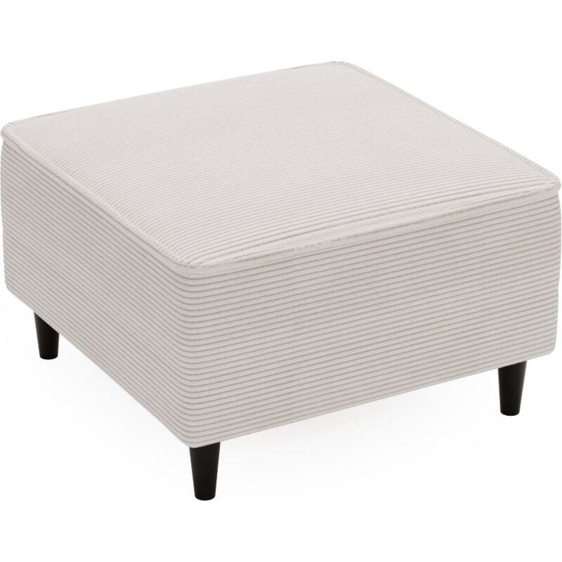 Pouf 75 cm Nela - Pouf - Pouf carré avec tissu velours - Style moderne (Beige - Lincoln 03)