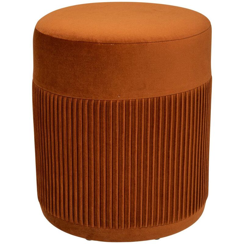Atmosphera - Pouf Nofy en velours H38cm ambre créateur d'intérieur