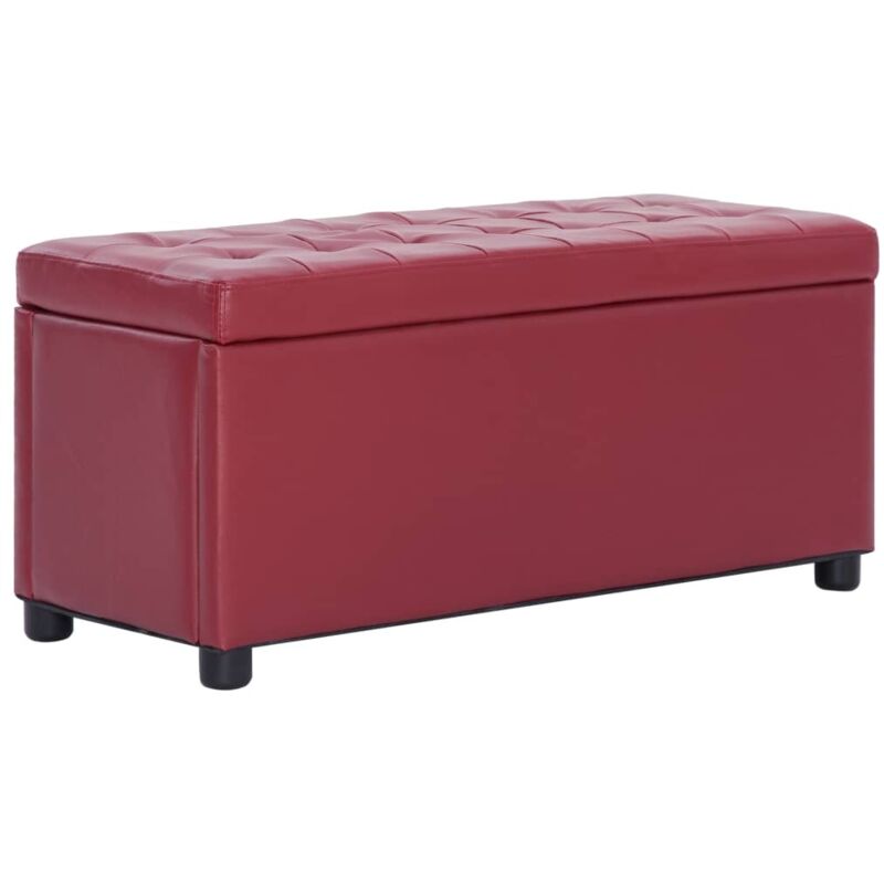 Pouf de rangement 87,5 cm Rouge bordeaux Similicuir Vidaxl