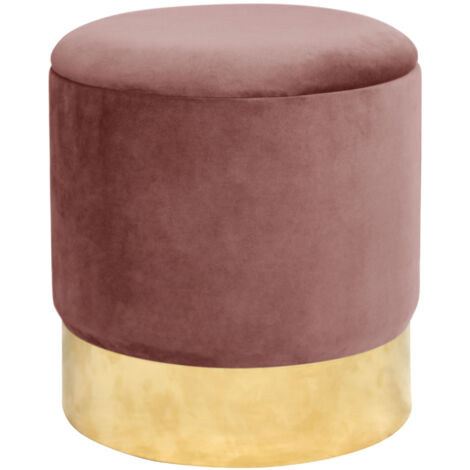 Pouf a scomparto rotonda in velluto AKORD GOLDEN colore Rose