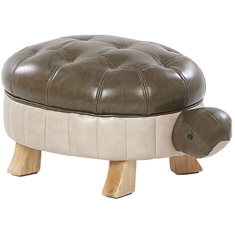 Ottomano Creativo Carino Sgabello per Bambini Legno Massello 4 Gambe Imbottiti Scarpa Sgabello-Dinosauro Beige Bambini Animali Pouf Poggiapiedi 