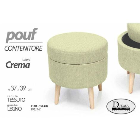 Pouf avec pot à crème rond cm 37 x 39 h
