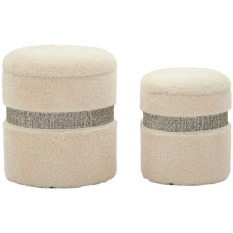 Pouf avec rangement intégré Saint-Moritz (Set de 2)