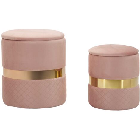 Pouf avec rangement intégré Sheffild (Lot de 2)
