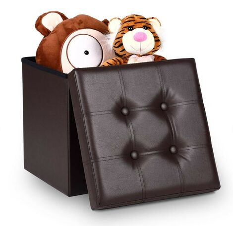 Pouf Avec Rangement Marron pour salon ou chambres. Simili