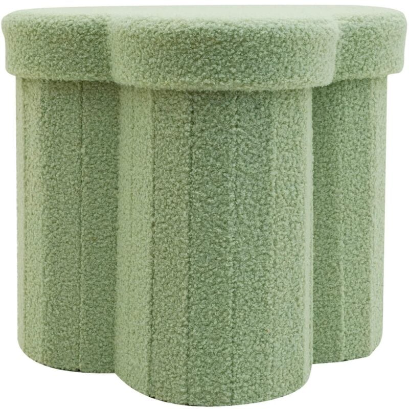 Pouf avec rangement Rebecca Mobili Carob 40x40x40 Tissu Polyester MDF Vert Clair Moderne
