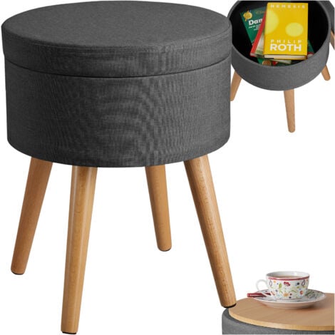 Pouf avec rangement Rond capacité de charge 300 kg