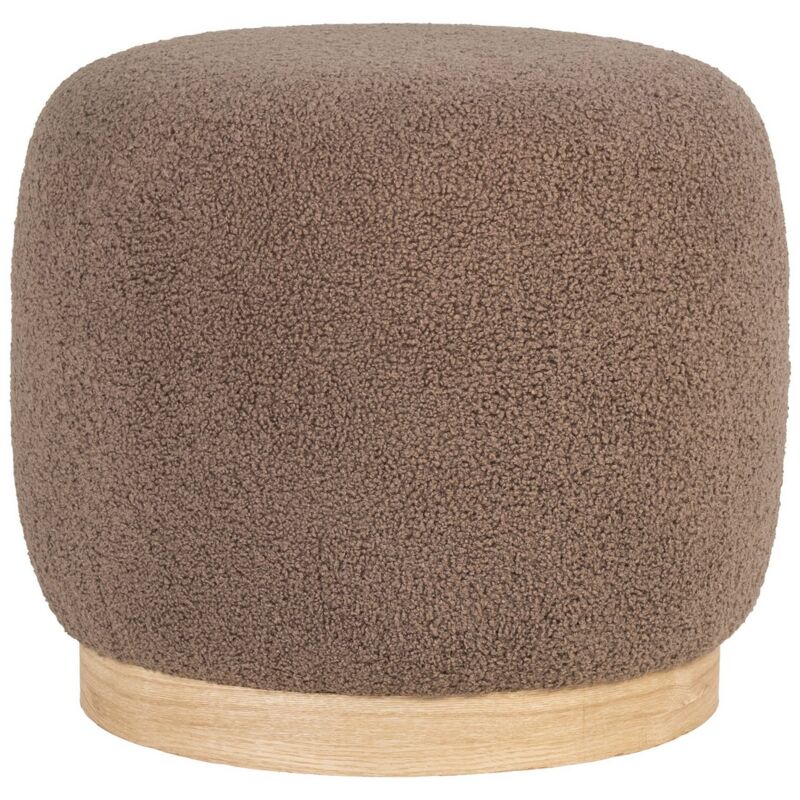 Pouf Belfort, mdf, Bois, Polyester, Marron, 44,5x44,5x40 cm
