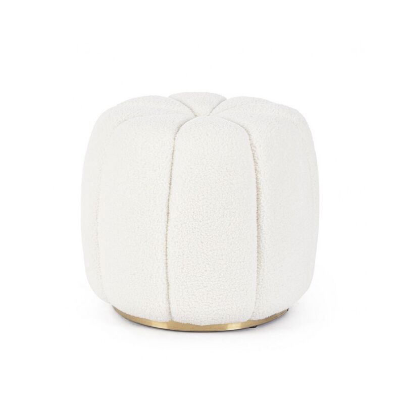 Pouf blanc D.44 x 39h en tissu