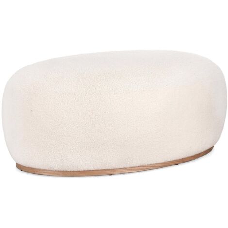 Pouf "Blerina" struttura in MDF rivestimento in poliestere effetto lana per interno