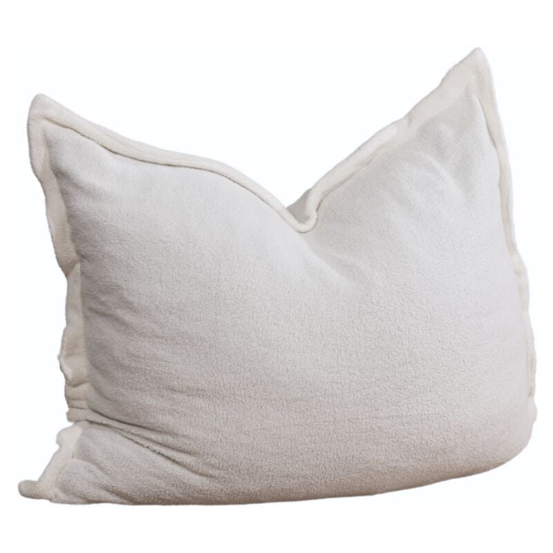 Pouf Bouclette déhoussable - 140x180 cm Blanc cassé Bananair