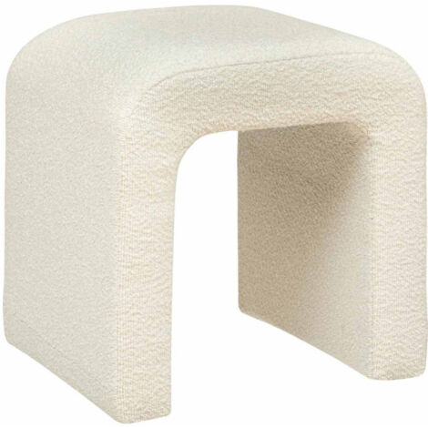 Pouf Bouclette Design "Sevi" 43cm Blanc