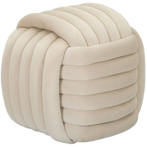 Pouf Bozzente, Forme Cubique, Poids Supporté 100 kg, 45x45x45h cm Blanc