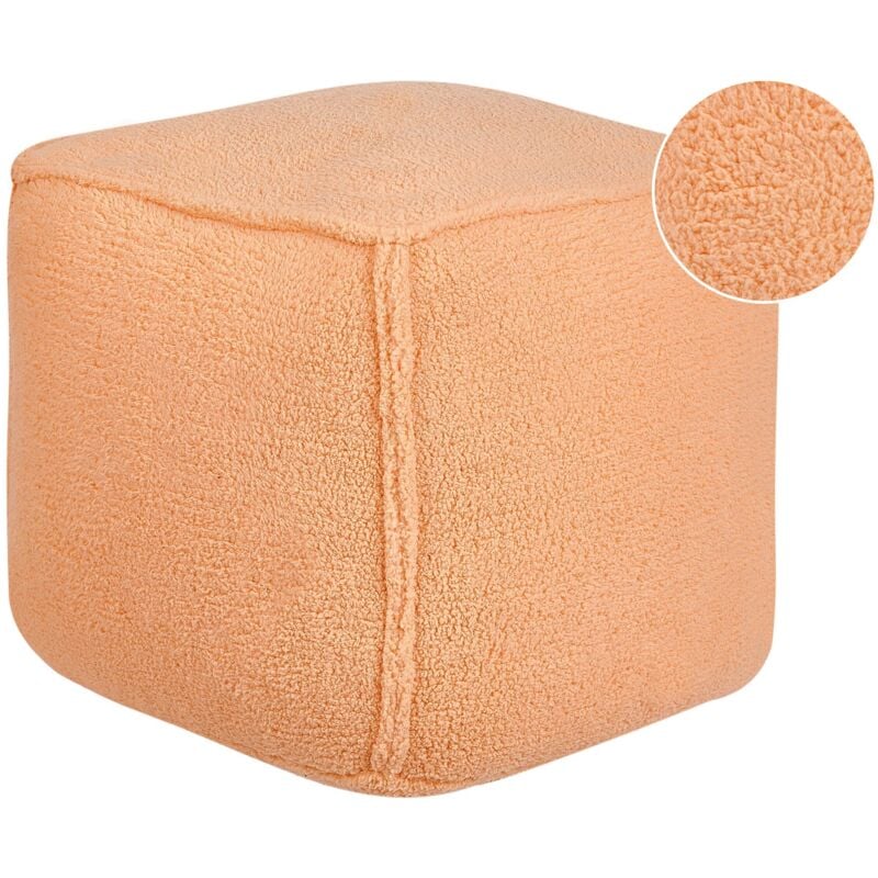 Beliani - Pouf Carré Coussin en Polyester 40 x 40 x 40 cm Moelleux Orange Alipur