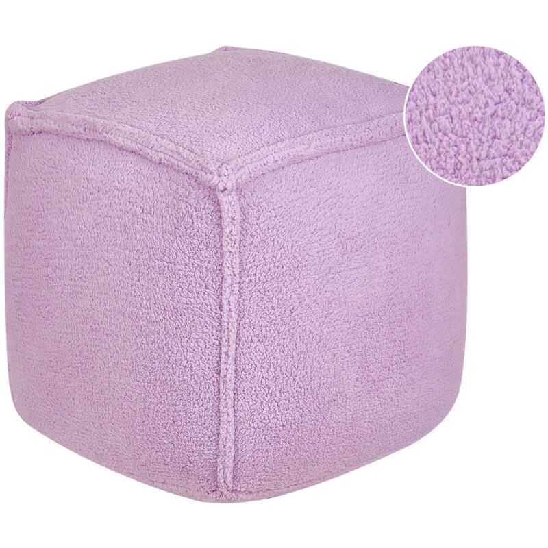 Beliani - Pouf Carré Coussin en Polyester 40 x 40 x 40 cm Moelleux Violet Alipur