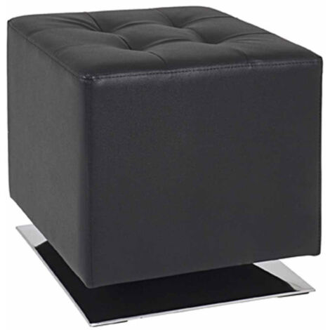 Pouf Carré Design "Zanzibar" 42cm Noir
