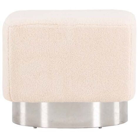 Pouf carré en polyester et acier Newton