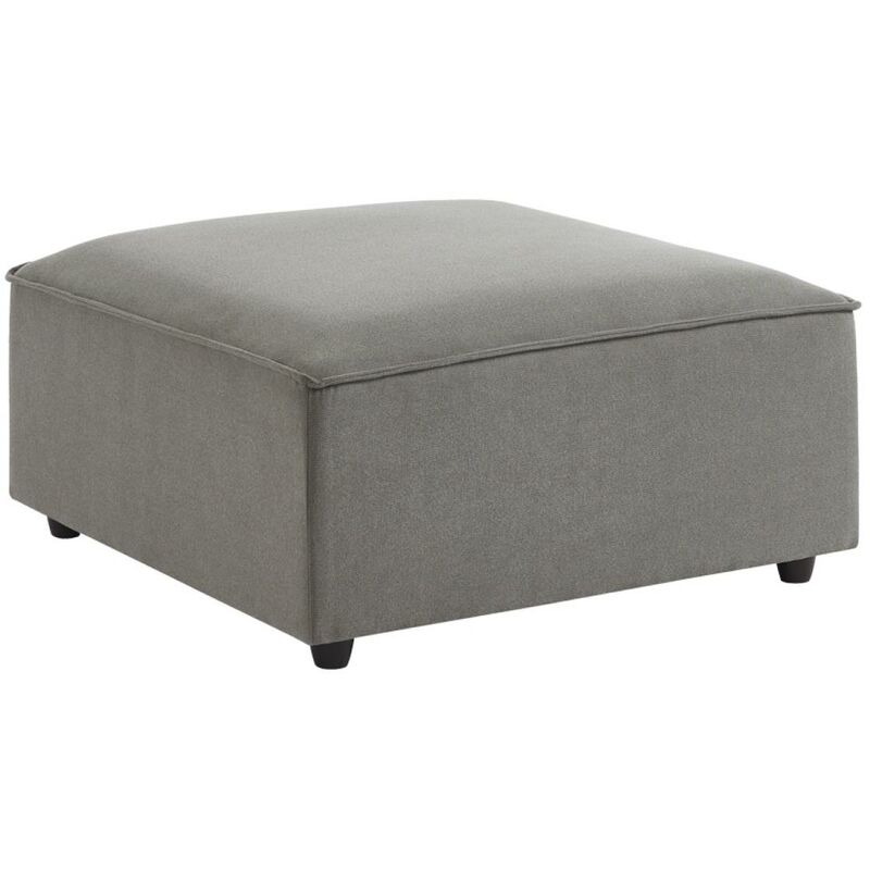 Pouf carré en tissu déperlant gris clair - sense l 91 x l 91 x H44cm