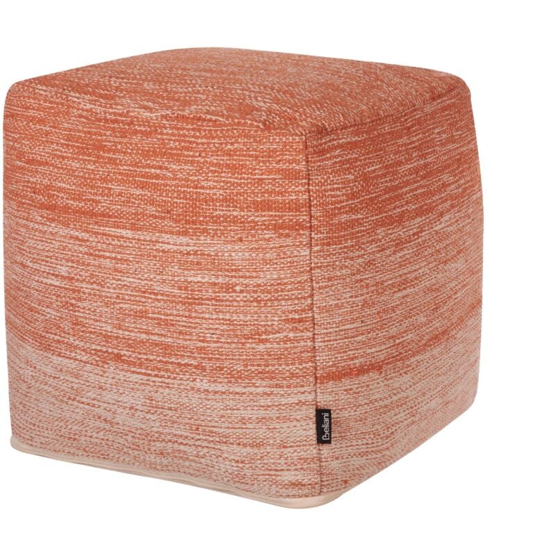 Pouf en Forme de Cube 40 x 40 cm en Tissu Coton au Dégradé d'Orange avec Rembourrage en Bille de Polystyrène Beliani