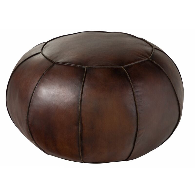 Pouf 58x58 Cuir Brun chesterfield 19