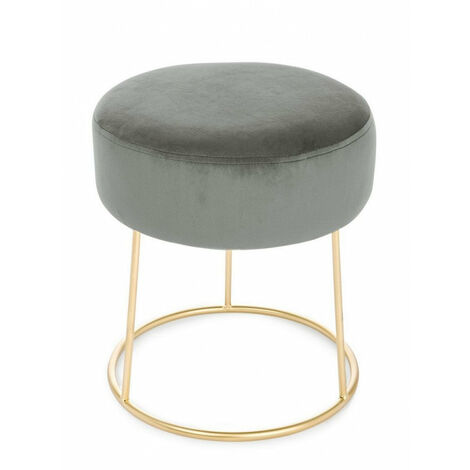 Pouf Clarissa Grigio D35 in Tessuto effetto Velluto