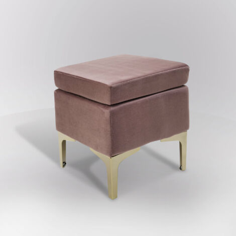 POUF CM 38X38 H. 45 IN TESSUTO EFFETTO VELLUTO ROSA
