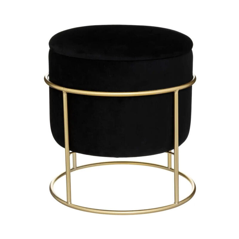 Atmosphera - Pouf & Coffre de Rangement 'Eliane' 44cm Noir