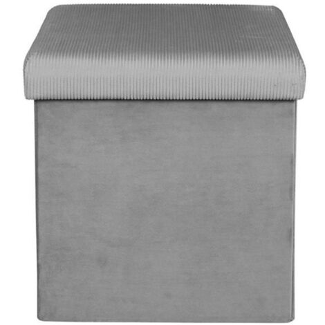 Pouf & Coffre de Rangement "Giulia" 38cm Gris