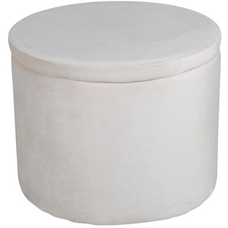 Pouf Coffre en Velours "Dunken" 51cm Beige