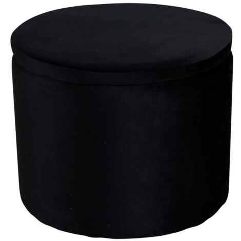 Pouf Coffre en Velours "Dunken" 51cm Noir
