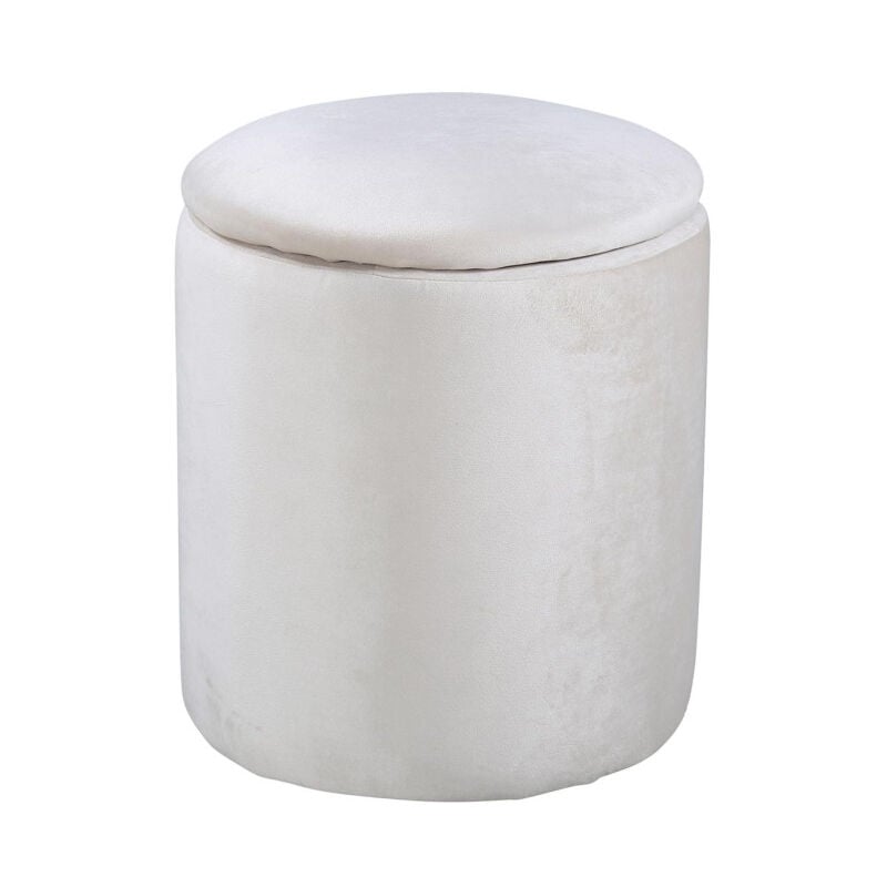 Pouf Coffre en Velours 'Limpen' 40cm Naturel