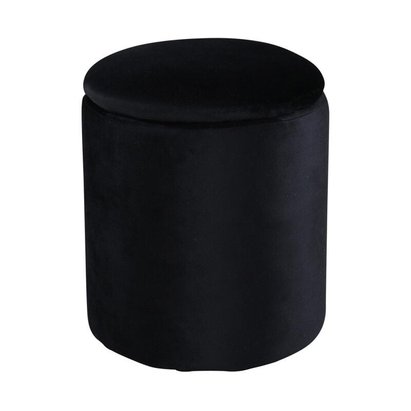 Pouf Coffre en Velours 'Limpen' 40cm Noir