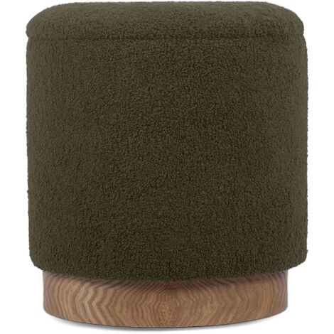 SICAAN Pouf coffre JULIETTE tissu bouclette kaki