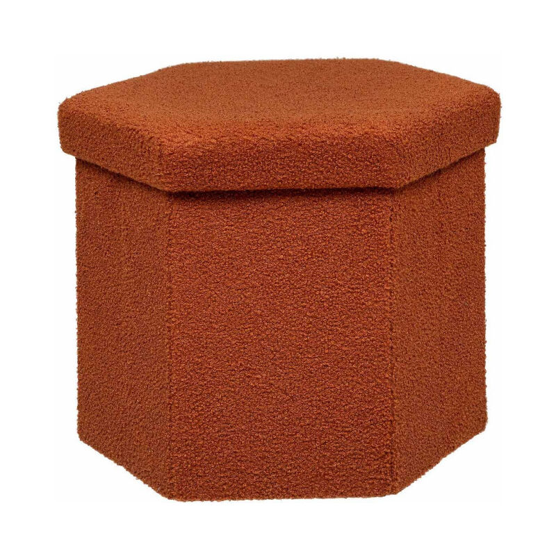 Pouf Coffre Pliable Bouclette 'Jaiko' 46cm Ambre