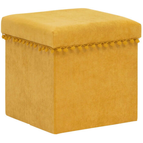 Pouf Coffre Pliable "Mémo" 40cm Ocre