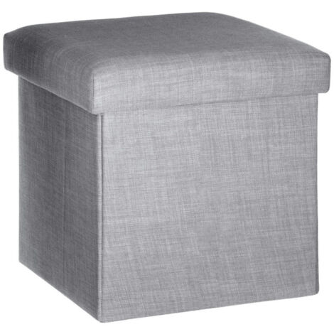 Pouf Coffre Pliable "Tomaz" 38cm Gris Clair