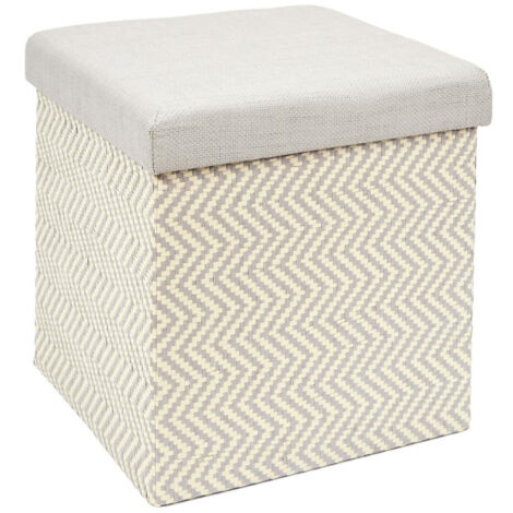 Pouf Coffre Pliable "Tressé" 38cm Gris